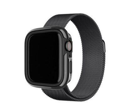 Switcheasy voor apple watch 5/6 4 roestvrij staal, aluminiumlegering, iphone-hoesje, metaal, zacht 40/44 mm anti-slip, mannen en vrouwen.: Grijze kast en band / 44mm