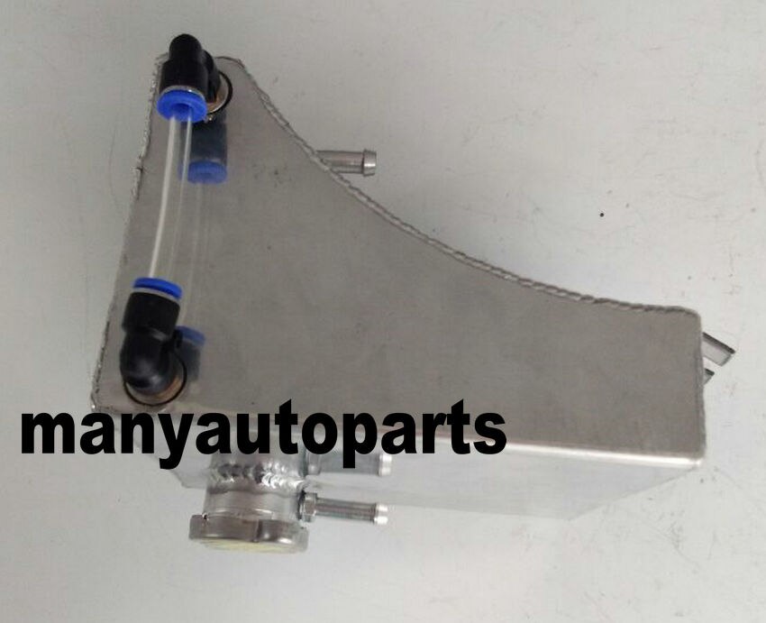 Polished aluminum radiator coolant overflow tank can for Nissan 240SX S13 Silvia