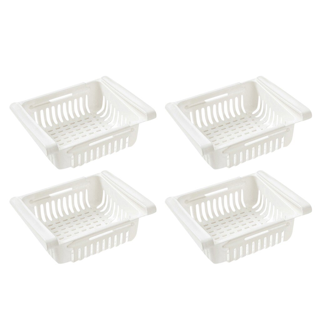 Adjustable Stretchable Refrigerator Organizer Drawer Basket Refrigerator Pull-out Drawers Fresh Spacer Layer Storage Rack: L