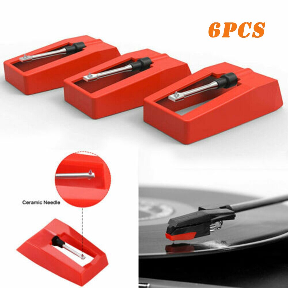 6Pcs Diamond Stylus Record Player Needle Gramophone Accessories For LP Turntable vinyl player Phonograph For Crosley NP1 NP6
