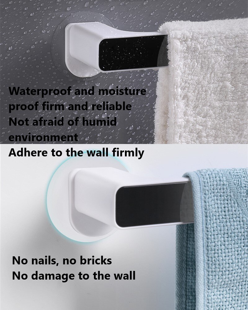 Handdoek Houder Zelfklevende Rack Wall Mounted Handdoeken Hanger Voor Bad Handdoek Bar Plank Rolhouder Opknoping Haak Badkamer organizer