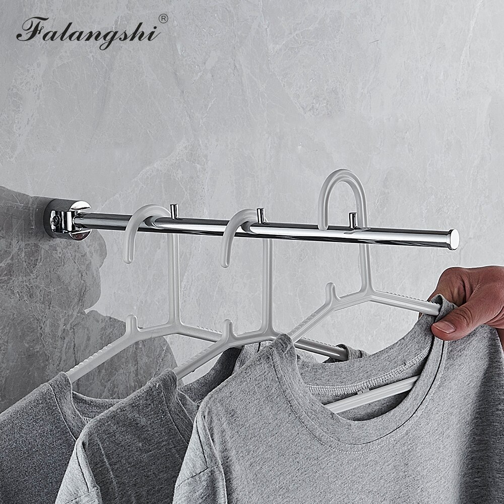 Messing Kledingrek Chroom Gepolijst Swivel Kleerhanger Wall Mount Hanger Droogrek Kleren Organisatie WB3023