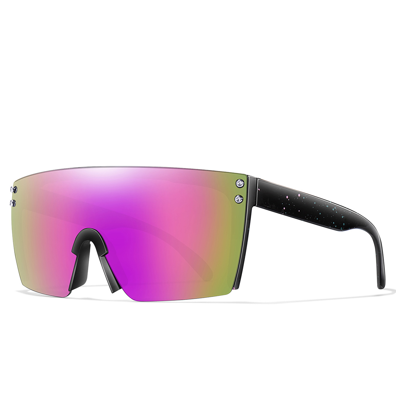 Gafas de sol de montura grande para motocicleta para hombre y mujer, lentes cuadradas a prueba de viento para exteriores, bicicleta de montaña, a la , Punk, UV400: Verde