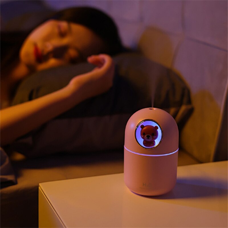 KBAYBO – Mini diffuseur de chambre pour voiture, humidificateur, mignon, animaux de dessin animé, purificateur d&#39;air, brumisateur H2O, USB, diffuseur Portable d&#39;aromathérapie, 300ML