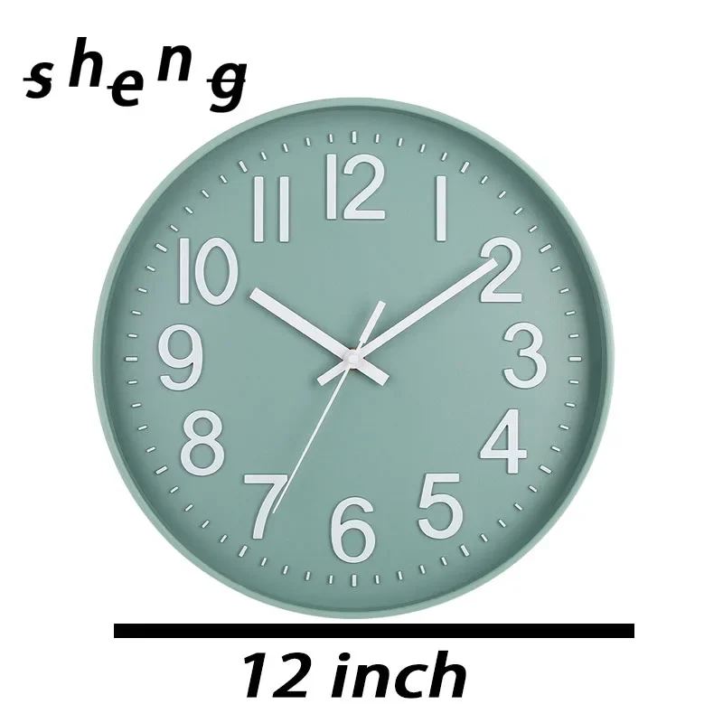 12 Polegada relógio de parede simples mudo não-ticking relógio de parede para casa escritório hotel lojas café decoração sala de estar: Preto