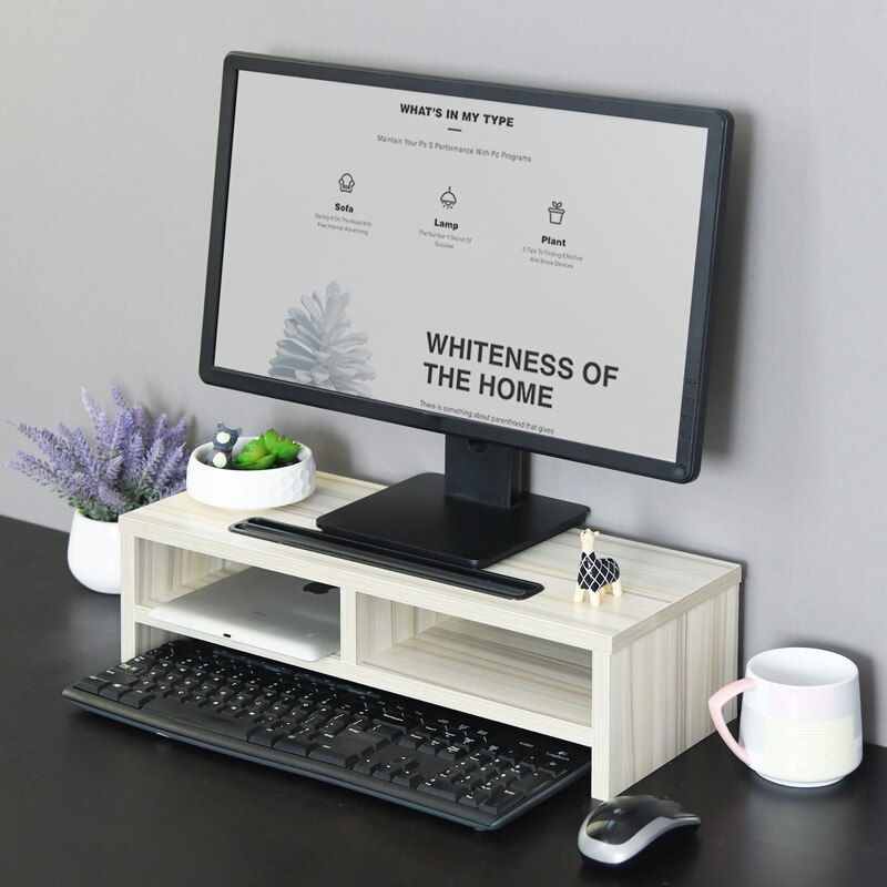 High home monitor with raised stand desktop with socket multi-function card slot computer screen stand: Double layer B