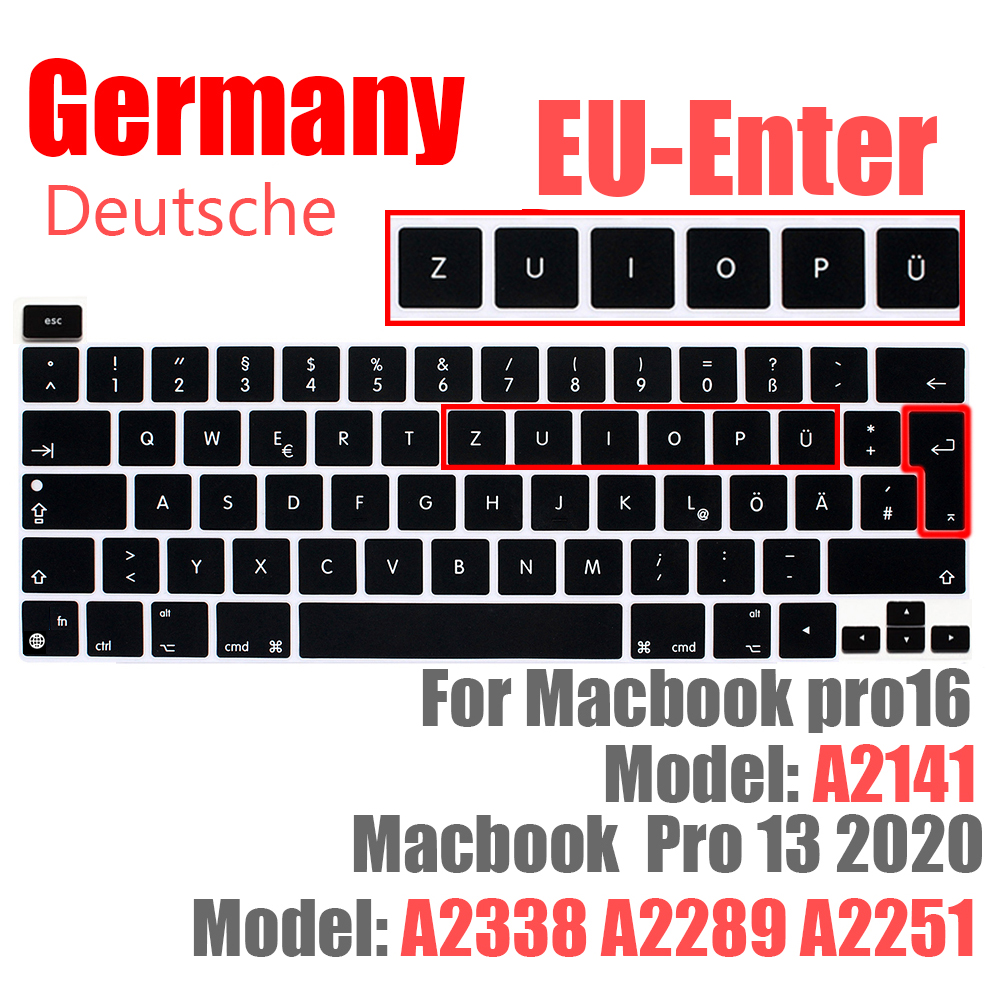 SDYIGOE Laptop Tastatur Schutzhülle für Macbook Pro13 M1 A2338/A2289/A2251 Tastatur Abdeckung für Macbook pro16 a2141 Neue: EU Germany