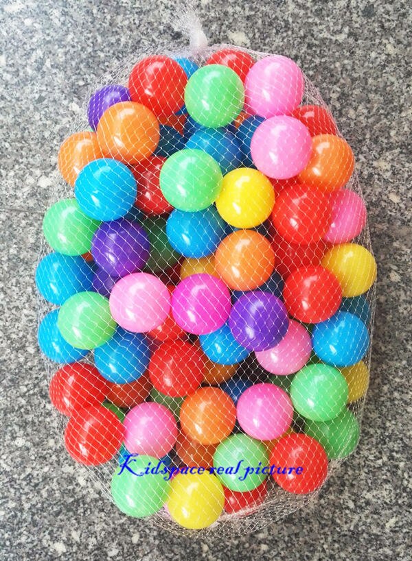 Juguetes ecológicos para bebés, pelota colorida, pelota de plástico suave para el océano, juguete divertido para nadar, piscina de agua, Bola de ola de mar de 5,5 cm: 100pcs