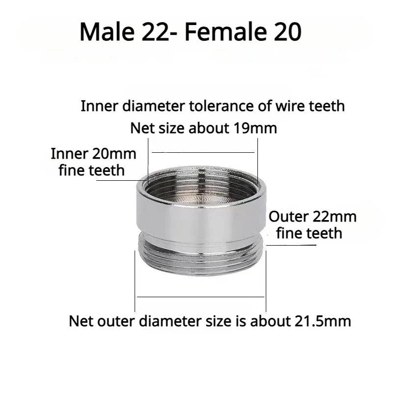 1 teile/los M22 zu M20 M18 M28 Gewinde Edelstahl Stecker Wasserhahn Gelenke Wasserfilter Zubehör Küche Wasserhahn Adapter: Rot