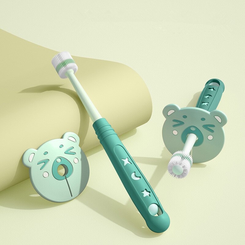 Kinderen Tandenborstel Baby 360 Graden Reinigen Nano Zachte Haar 1-6 Jaar En Een Half Baby Bladverliezende tand Fijn Haar Tandenborstel