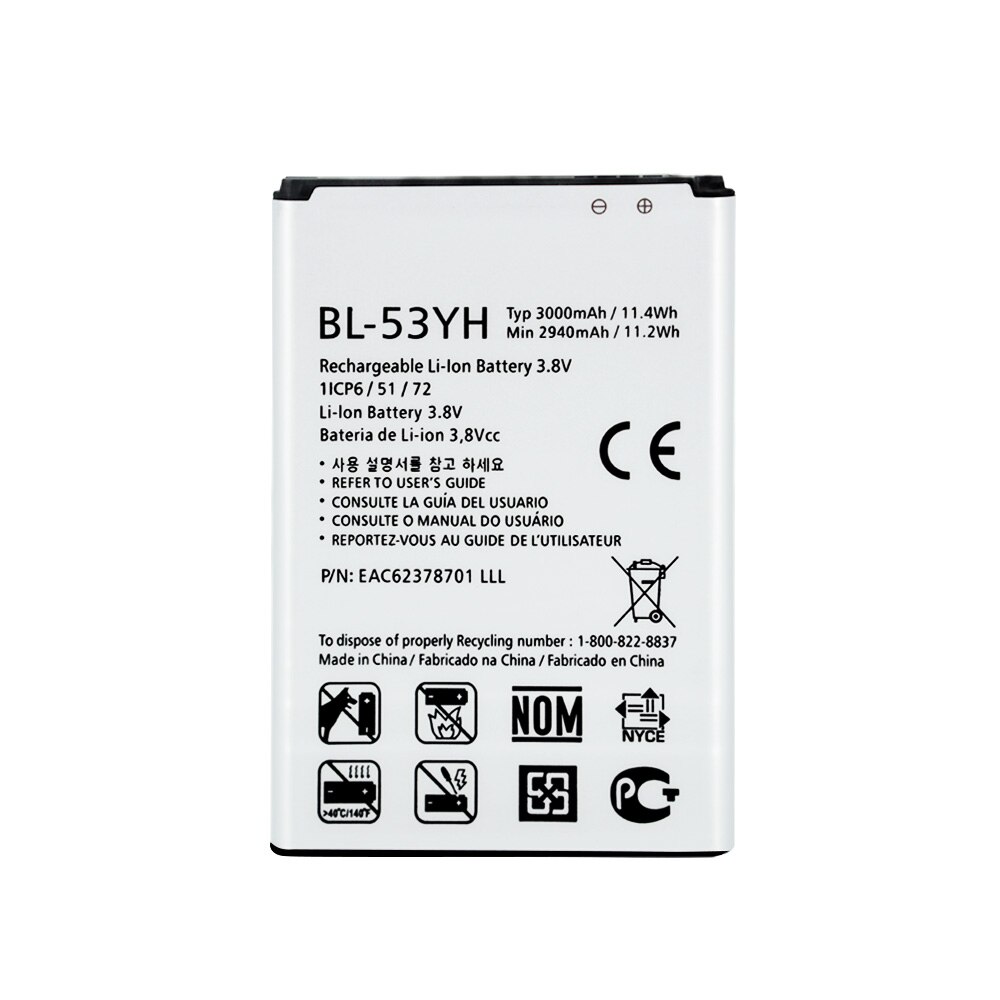 OHD Original Phone Battery For LG G3 G4 G5 G6 G7 V20 K10 LTE BL-53YH BL-51YF BL-42D1F BL-45A1H BL-44E1F BL-T32 BL-T39