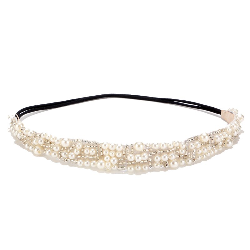 Europese Bruiloft & Engagement Bruids Parel Strass Hoofdbanden Bruidsmeisje Haar Houder Accessoires Vintage Crystal Haarband: 1