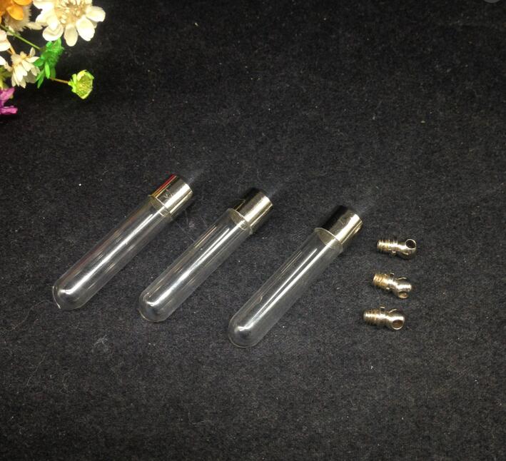 5 stk 35*6mm skruelåg rør glas hætteglas vedhæng mini parfume æterisk olie glasflaske navn på ris kunst halskæde smykker