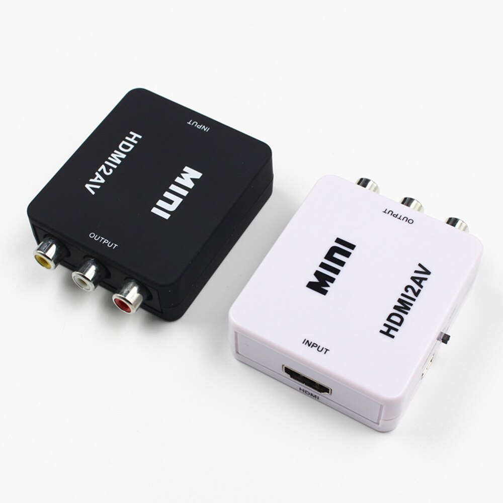 HDMI TO AV Scaler Adapter HD Video Composite Converter Box HDMI to RCA AV/CVSB L/R Video 1080P Mini HDMI2AV Support NTSC PAL
