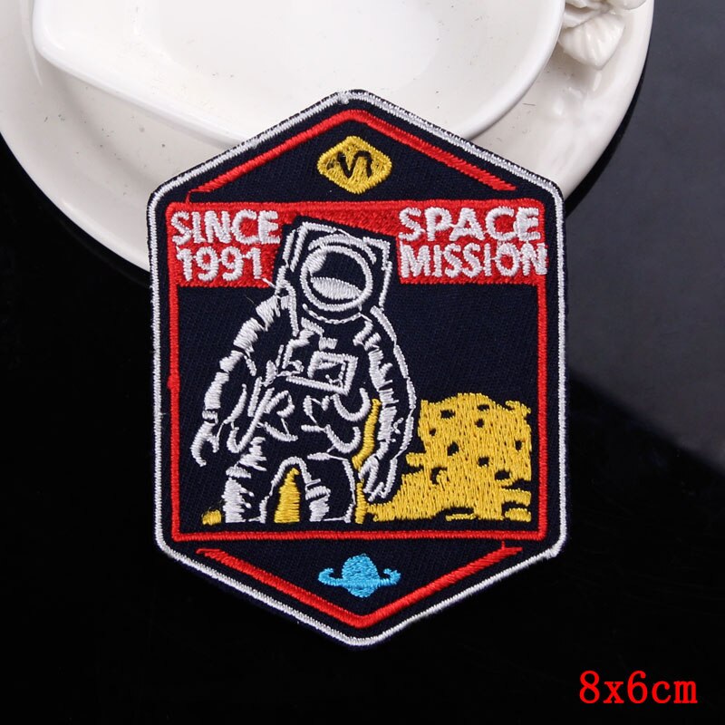 Diy Alien Patches Ijzer Op Patches Voor Kleding Borduren Patch Ufo Applicaties Custom Planet Stickers Strepen Badges Op Kleding: PE4643CT