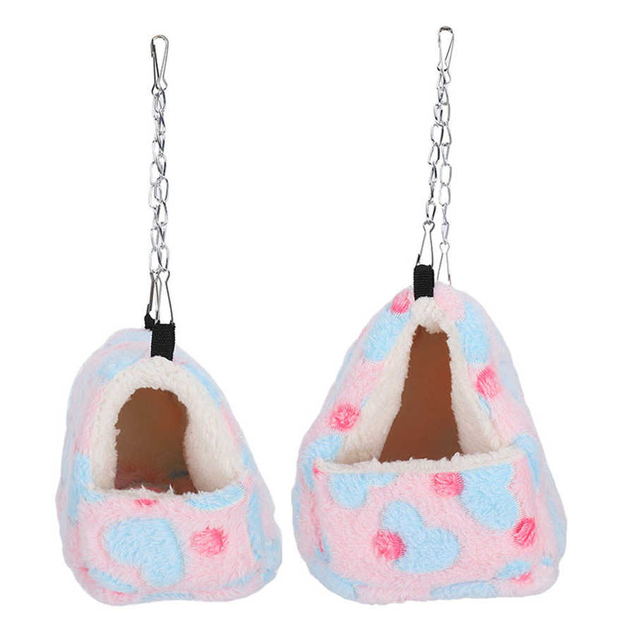 Pet Cage for Hamster Accessories Hamster Sleeping Bag Pet Hanging Cute Bedroom Heart Shaped Castle Hammock