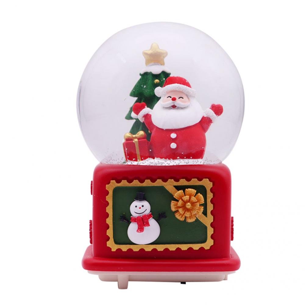 Santa Claus Snow Globe Miniature Snow Globe Display Fall Resistant Cute Christmas Music Snow Globe Ornament