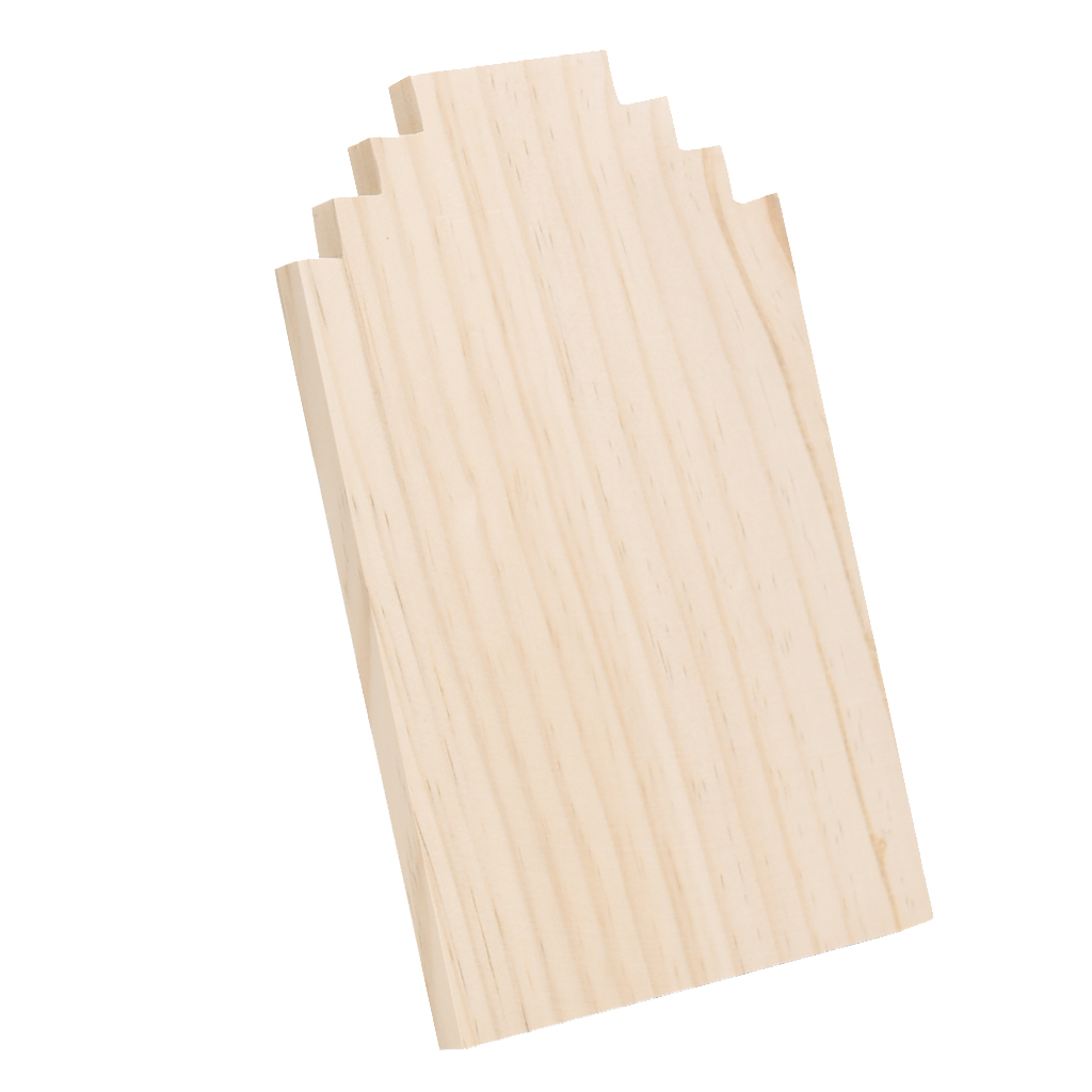 Wooden Display Stands Necklace Holder Unfinished Unpainted Jewelry Organizer Jewelry shop necklace display stand: Middle