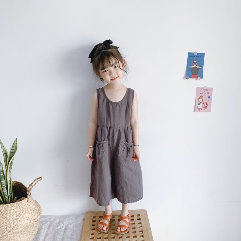 1-6Y Kids Losse Jumpsuits 2022 Katoen Baby Zomer Kleding Jongens Meisjes Mouwloze Jarretel Broek Kinderen Overalls