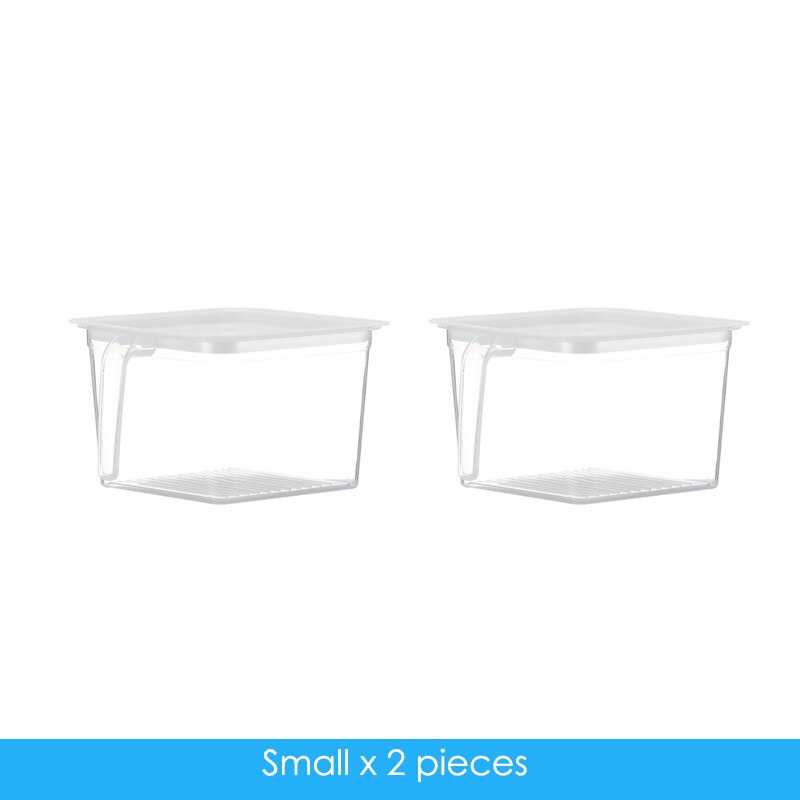 Récipient de stockage en plastique avec couvercles poignée réfrigérateur stockage clair aliments conteneurs petit réfrigérateur boîtes de rangement cuisine R2023: S2
