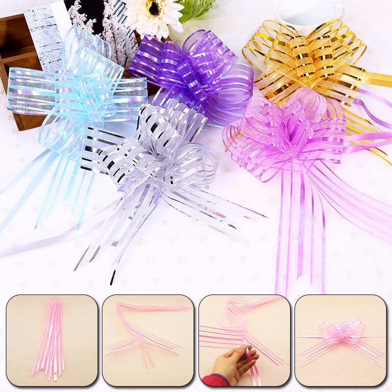 10Pcs Bowribbons Kerstcadeau Bloem Wrappers Voor Bruiloft Auto Verjaardag Evenementen Decoratie Gelukkig Nieuwjaar Cadeaus Decor