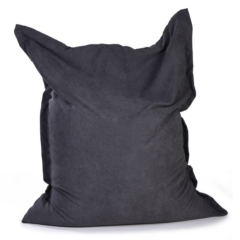 Jätte rektangel bönsäckstol ingen fyllning stor bönsäck bäddsoffa golv puff ottomansk hölje lata vilstol futon: Bomullssammet-svart