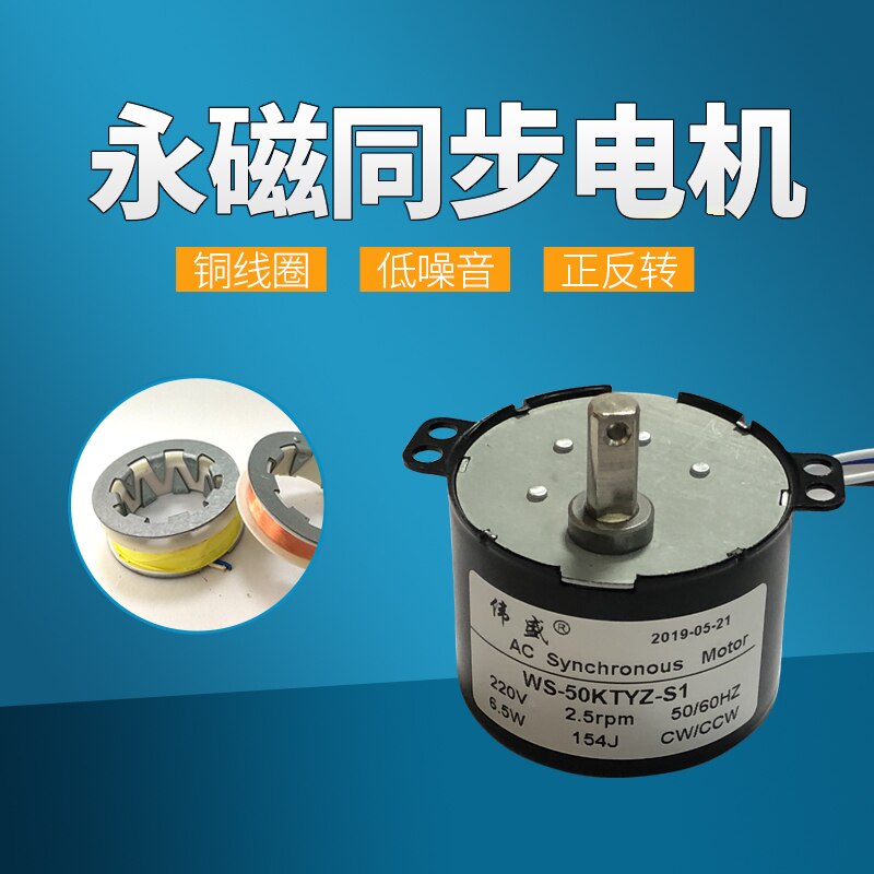 50 ktyz 220 v ac motor and permanent magnet synchronous motor controlled low speed gear reducer micro motor