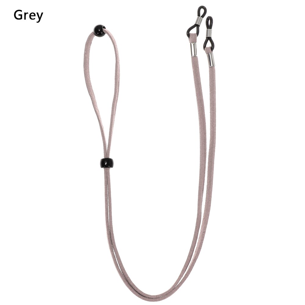 Correa de cuero de alta elasticidad para gafas de sol, collar de cadena para gafas, gafas de lectura soporte para, correa para el cuello: B-grey