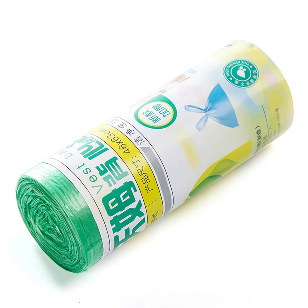 25PCS/Roll Home Plastic Eco-friendly Trash Bags Dustbin Dispenser Carry Bags Vest Style Garbage Disposal Bags Waste Storage Bag: Green