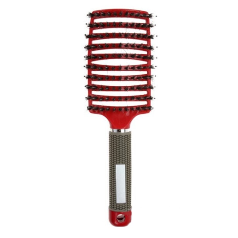 Girls Hair Scalp Massage Comb Hairbrush Bristle Nylon Women Wet Curly Detangle Hair Brush for Salon Hairdressing Styling Tools: Red