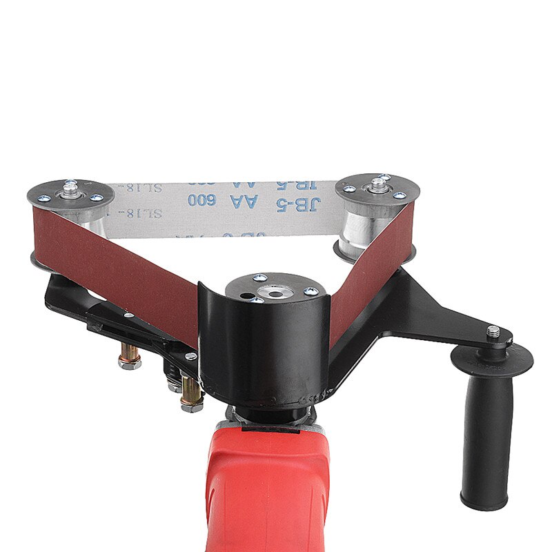 Sliprör och rör bandslipfäste rostfritt stål metall trä slipband adapter för 115 125 vinkelslipning