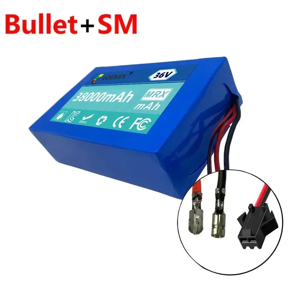 36V 38Ah electric Battery 38Ah 10S2P 18650 Lithium Battery Pack 550W 38000mAh 42V City Coco Cooter Vehicle Battery with BMS: GRAY