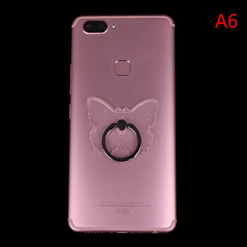 Anel de Dedo do Metal De 360 Graus Para O Telefone Móvel Smartphone Suporte Suporte Suporte Suporte Do Telefone Anel borboleta transparente clara: A6