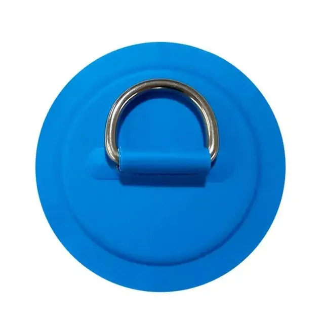 1PC Surfboard Dinghy Boat PVC Patch Stainless Steel DRing Pad Deck Rigging Rope Ring Buckle Kayaking Inflatable Boat Accessories: Blue