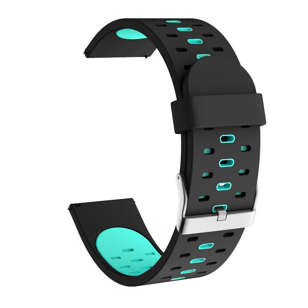 Correa de silicona para relojes Garmin Forerunner, repuesto de correa deportiva de 20mm para relojes Garmin Forerunner 245 245M 645 Vivoactive 3 Venu, pulsera inteligente de silicona: Black light green / For 20mm Width