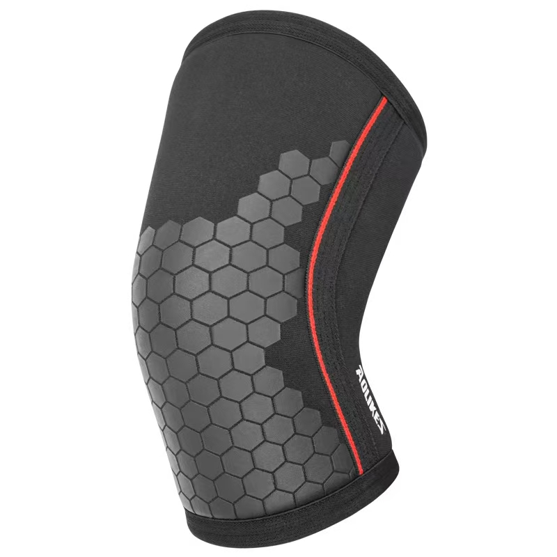 AOLIKES 1 Paar 7mm Neopreen Sport Kniebeschermers Compressie Gewichtheffen Druk Crossfit Training Kniebeschermers Ondersteuning Vrouwen Mannen: XL / Light Grey