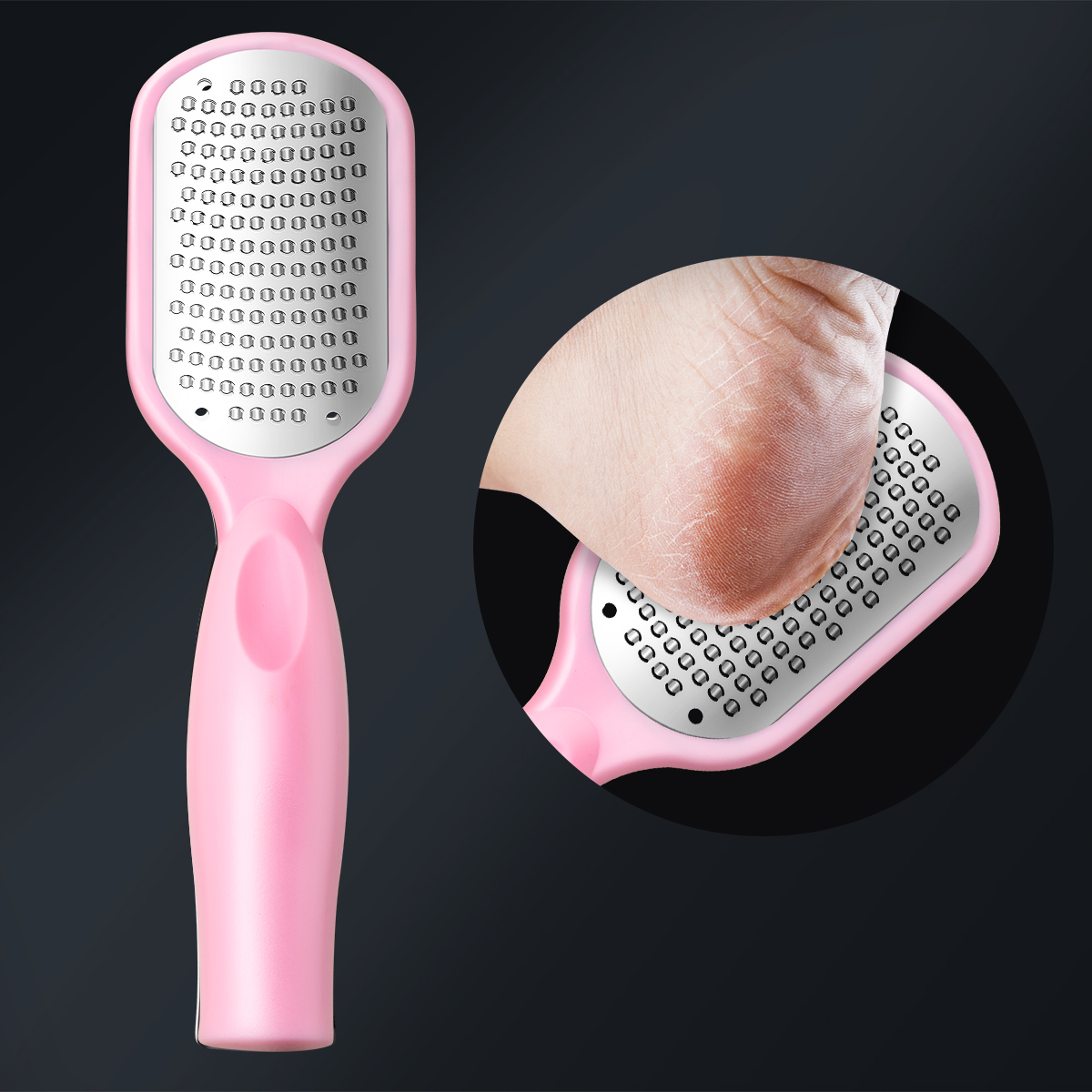 Râpe à Talon Professionnelle pour les Pieds, Lime à Fréquence Dure, Élimination des Callosités de la Peau, Outils de Soins de Pédicure, 1 Pièce: Rose