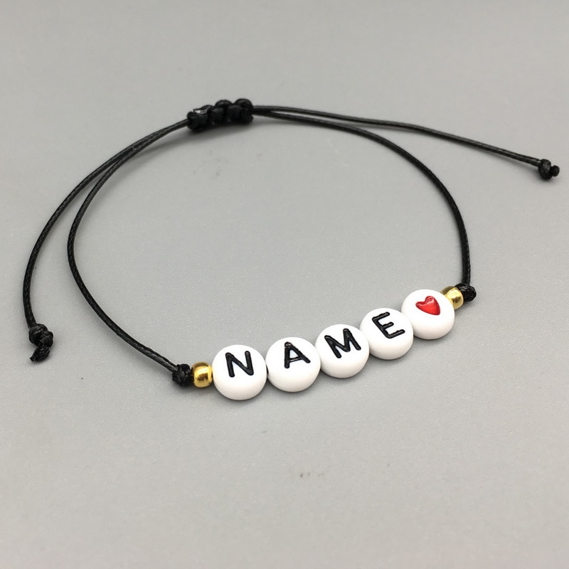 neue benutzerdefinierte Paar Brief Perle Seine und Ihre Armband Männer Frauen Seil Einstellbare String Name Armbänder DIY Schmuck für GF BF