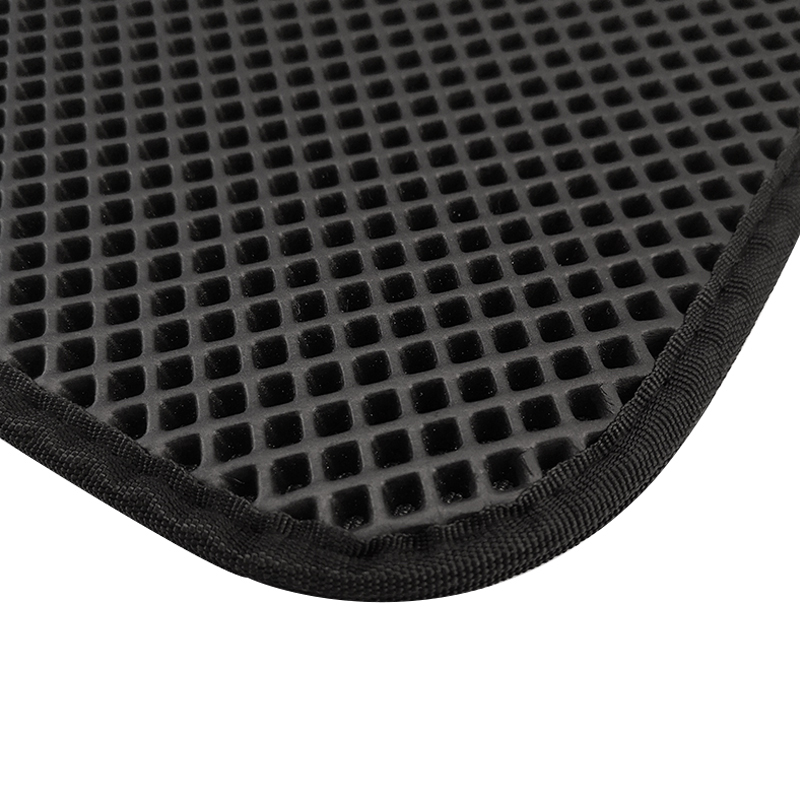 Bac à litière Double couche pour animaux de compagnie, tapis étanche, antidérapant, pour maison, piège propre, chiens, chatons, filtres: Black / 55x70cm foldable