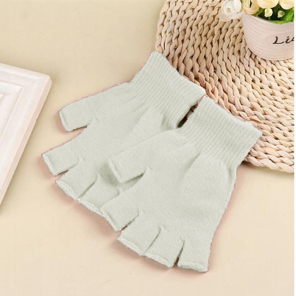 Unisex Winter Glove Mitten Fingerless Knitted Crochet Half-finger Adult Warm Winter Fingerless Glove Guantes Invierno Mujer #W3
