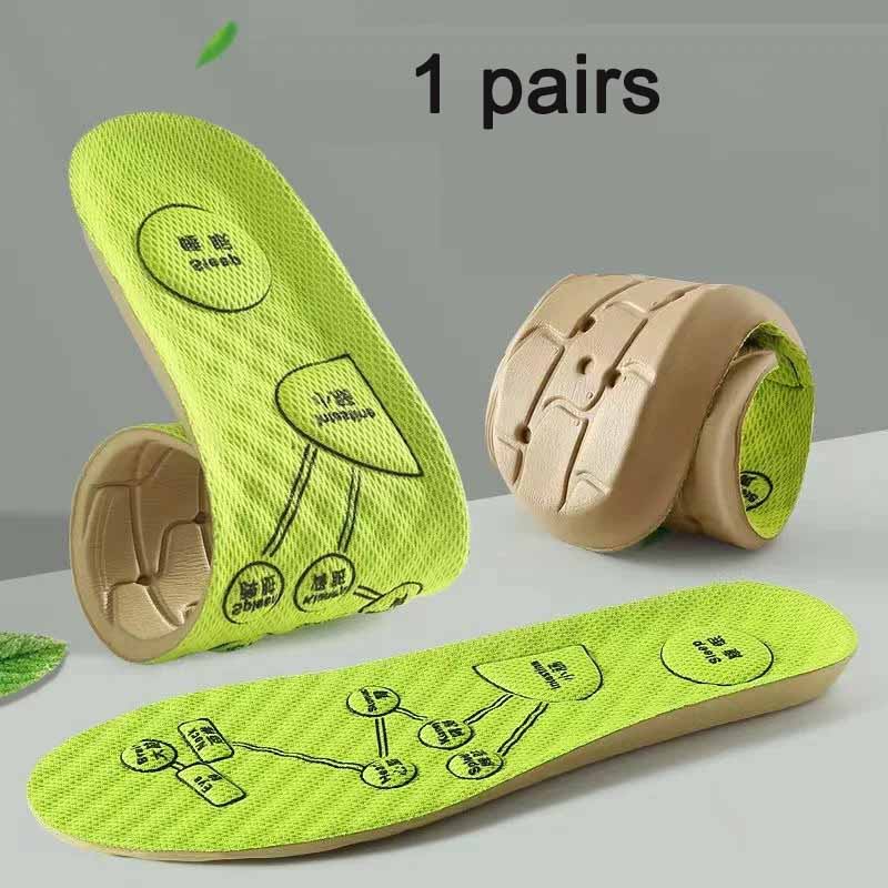 Palmilha de acupressão para pés para homens e mulheres, almofada esportiva respirável macia, palmilha desodorante absorvente de suor, almofadas de sapato: Bege / 0