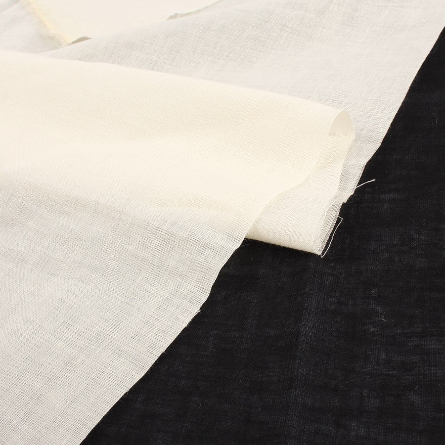 Tela para Forro de algodón puro, suave y delgado, material de color sólido, peso ligero, blanco, negro por yardas