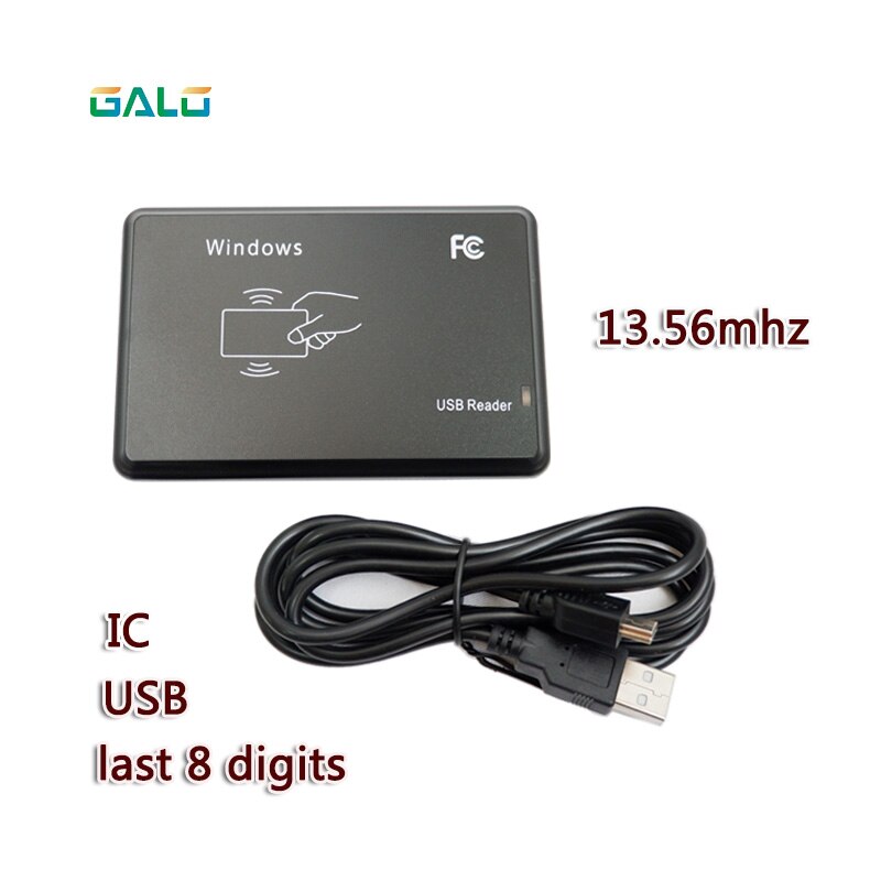 USB interface 125khz desktop contactless rfid card reader: IC last 8 digits