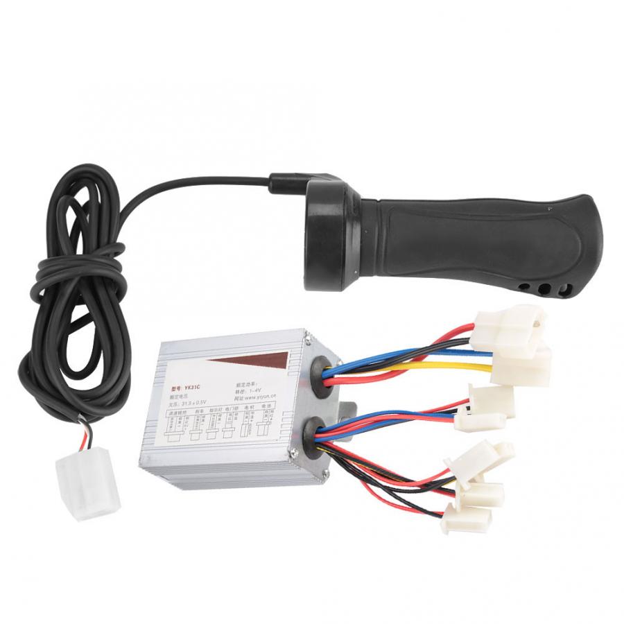Controlador bicicleta eléctrica, 24V/36V, 500W, controlador de Motor cepillado y juego de agarre de acelerador para bicicleta eléctrica, piezas de bicicleta eléctrica