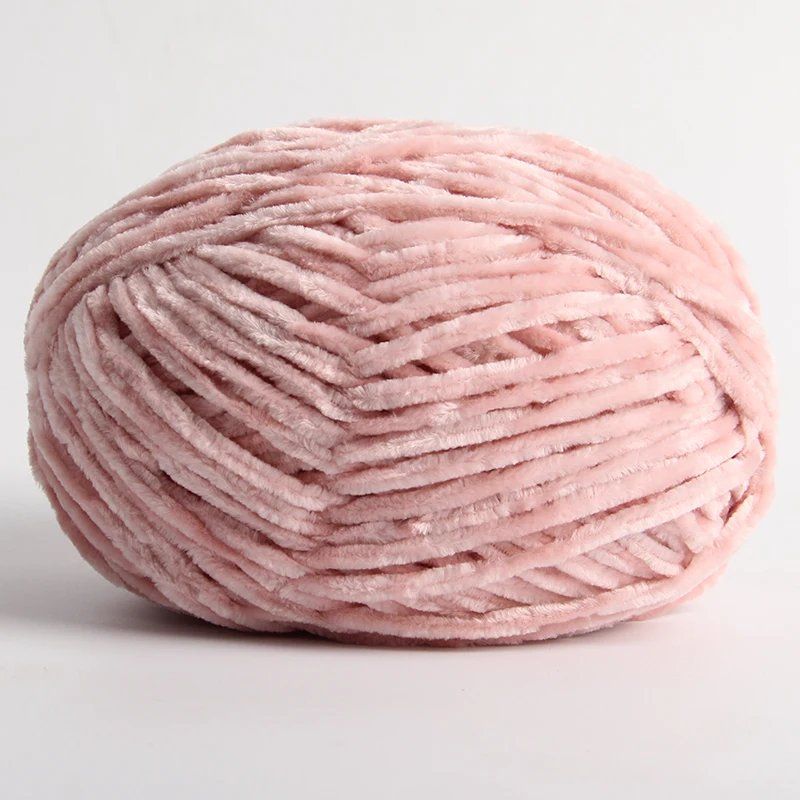 100g / 1 Stück Count Chenille Samt Wolle Dickes warmes Garn Manuell DIY Häkelgarn Strickwolle Baby Nutzwolle Serie Häkeln Par: Gold