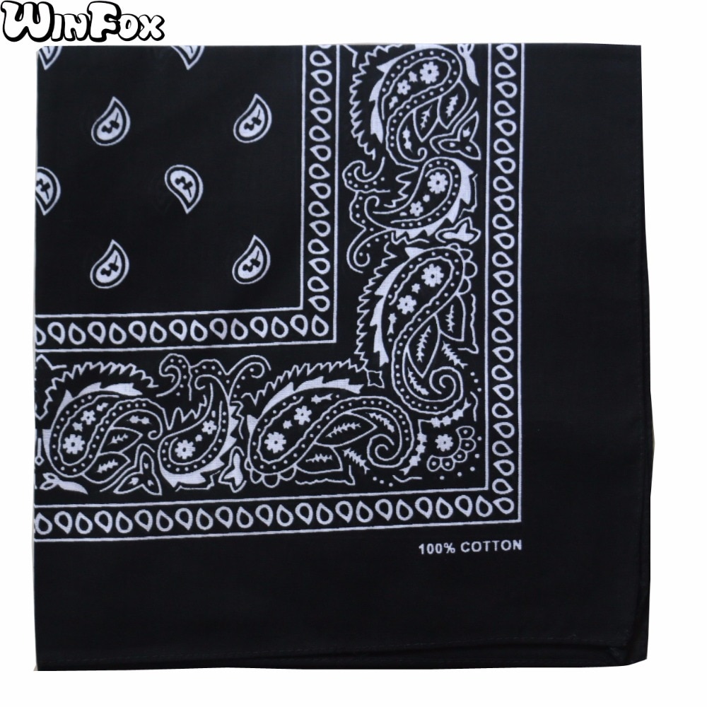 Winfox hofte hopp punk bomull svart hvit marine rød paisley bandana hodeplagg skjerf til herre dame