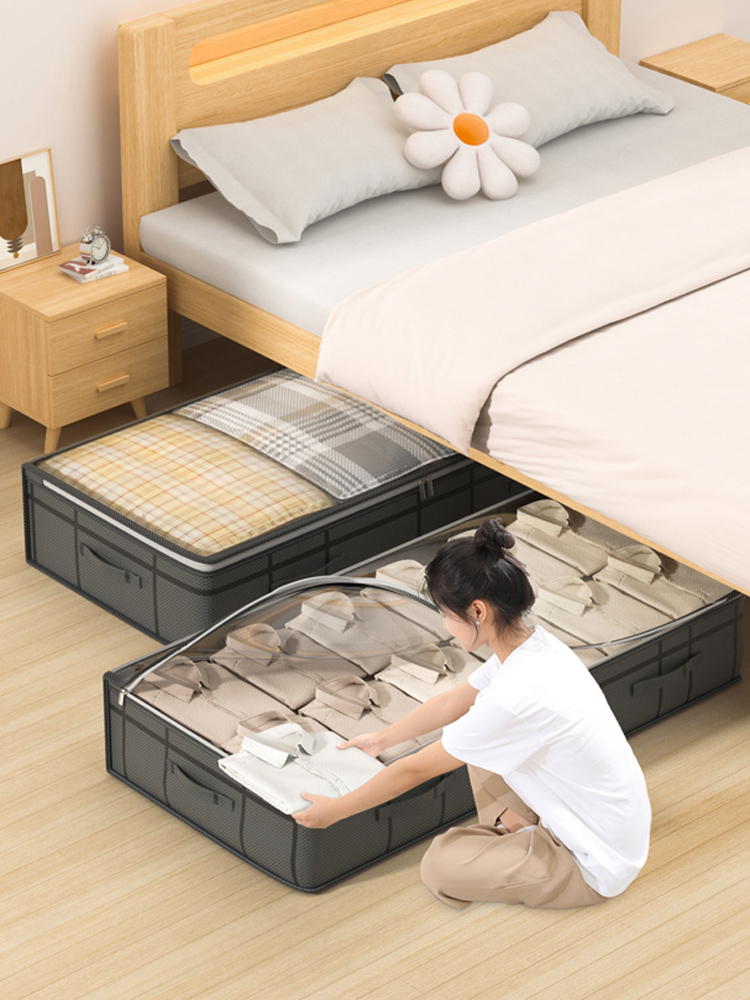 Bolsa de almacenamiento de ropa grande debajo de la cama, edredón plegable, bolsa de almacenamiento de ropa, bolsa organizadora para dormitorio y dormitorio, 1 ud.