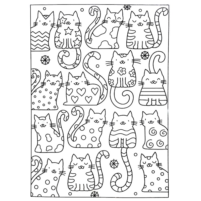 Söta katter klar stämpel genomskinlig genomskinlig silikonstämpel för gör-det-själv scrapbooking fotoalbum dekorativa kort: Default Title