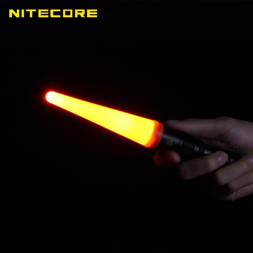 Nitecore ntw25 difusor de luz led de trânsito, ponta de varinha de cone adequada para lanterna com cabeça de 2020mm alerta de segurança vermelho, bastão de alerta de segurança, 25.4