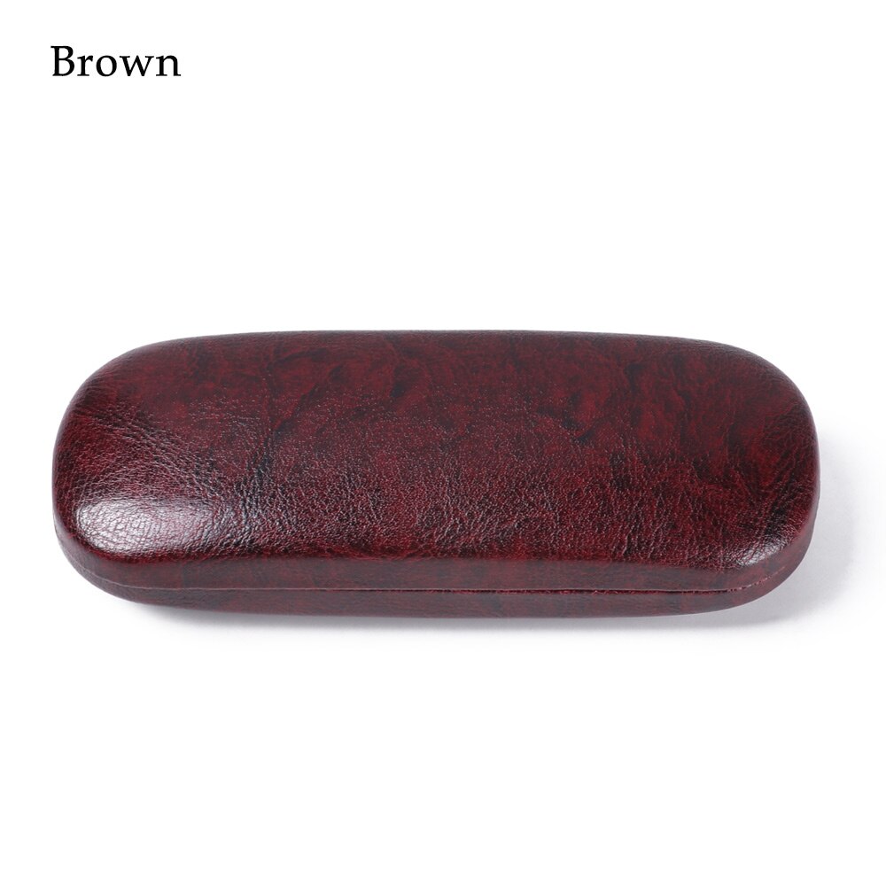 Menn kvinner skinnbrille etui unisex vanntett hardt ramme brille etui lesebriller boks svart brillevesker: 1- brune